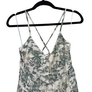 Abercrombie & Fitch Green & Ivory Tropical Toile Midi Sundress - Size S